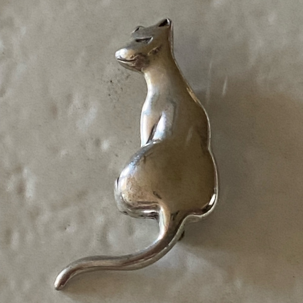Sterling Silver Cat Pin